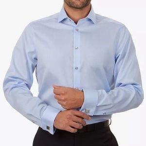Calvin Klein Steel | Men's Slim-Fit Herringbone French Cuff Dress Shirt